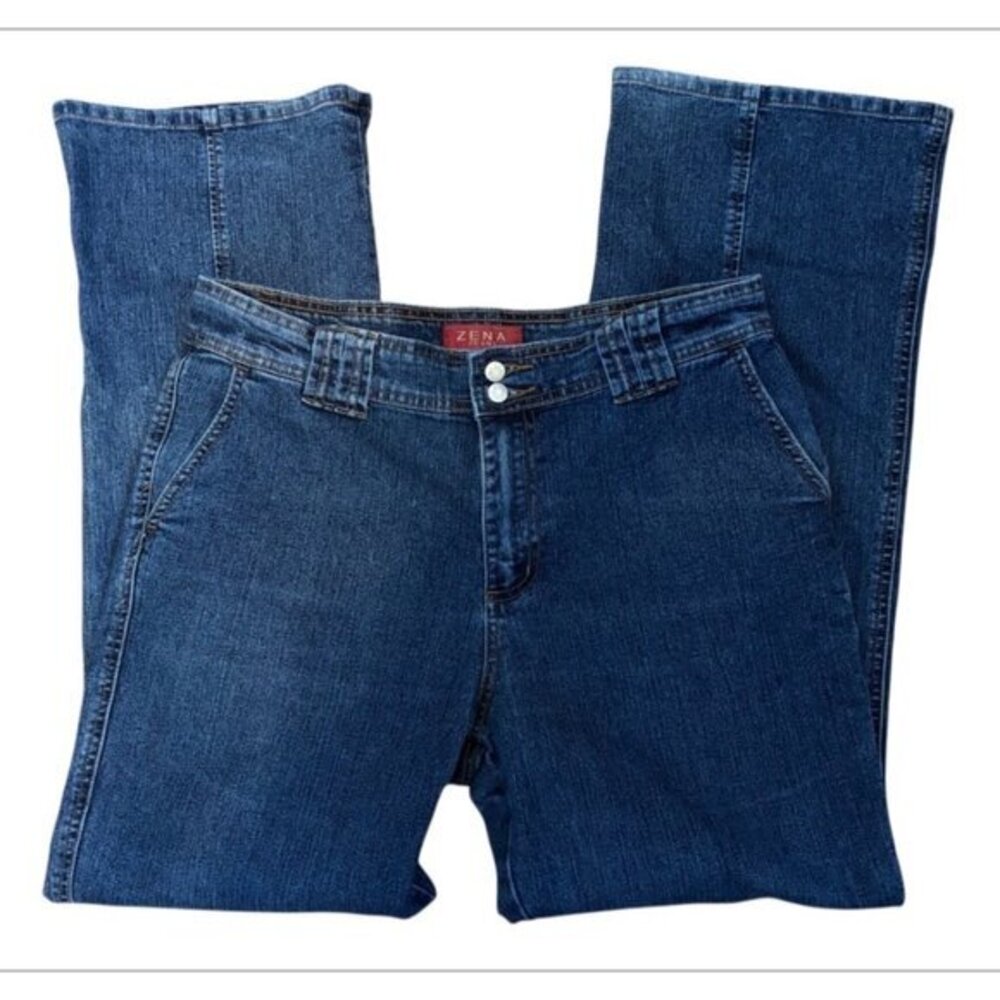 Zena Women’s High Waist Flare Chic BOHO Denim Jeans Size 10
